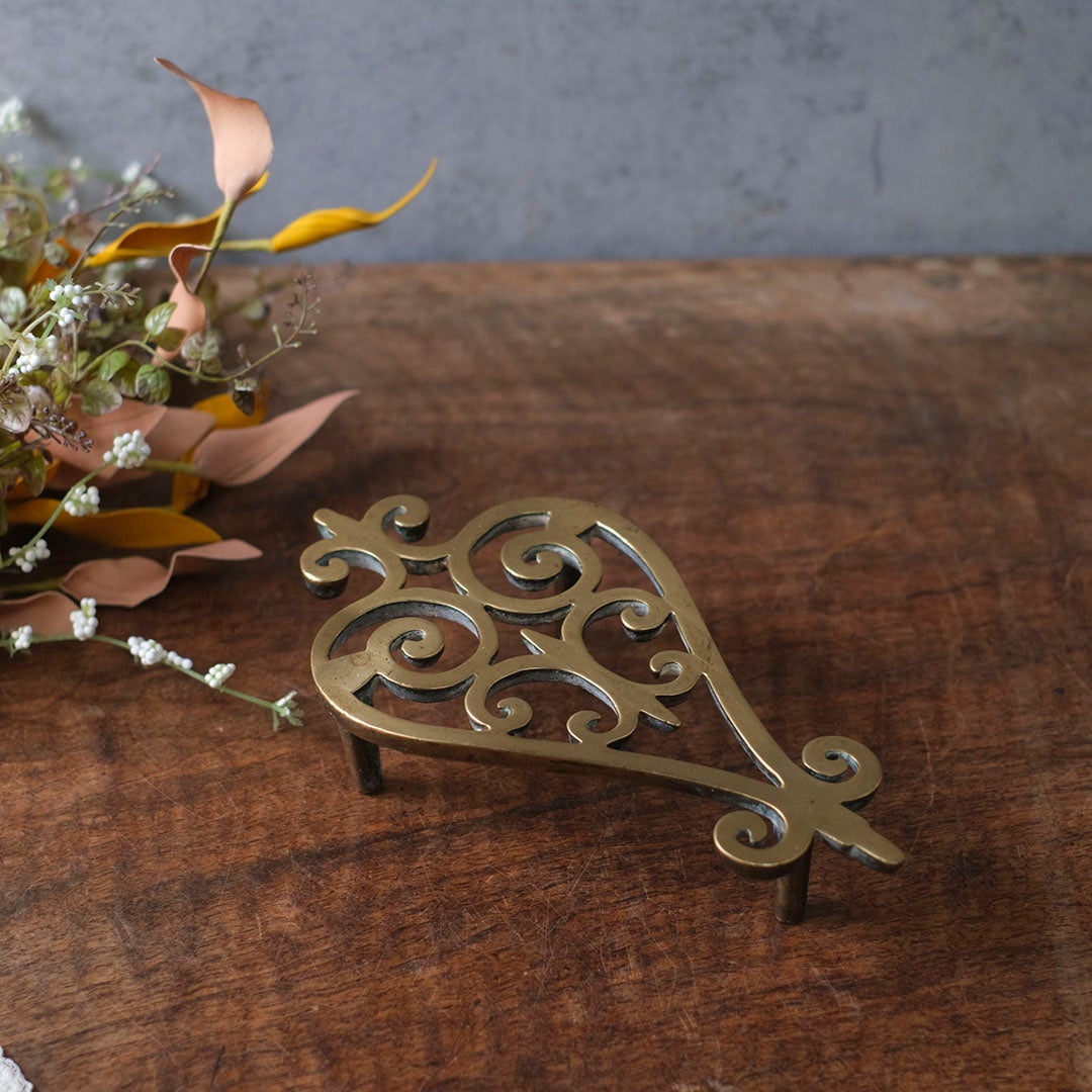 アンティークケトルスタンド イギリス 真鍮2