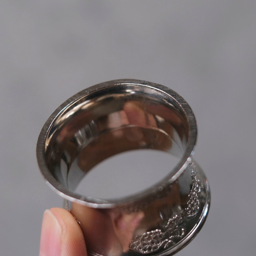 アンティーク ナプキンリング シルバープレート 4個セット ブドウ文様 鼓型 イギリス5