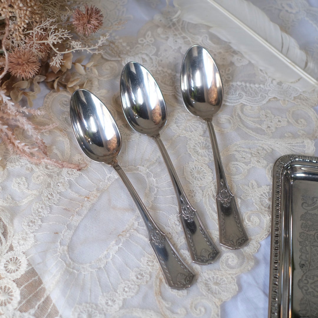 ンティークディナースプーン アンピール様式 シルバープレート 銀メッキ フランス