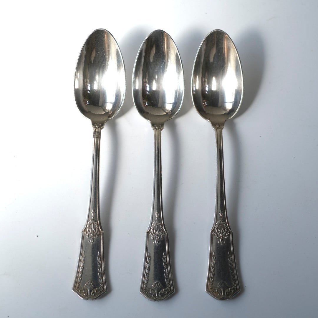 ンティークディナースプーン アンピール様式 シルバープレート 銀メッキ フランス2