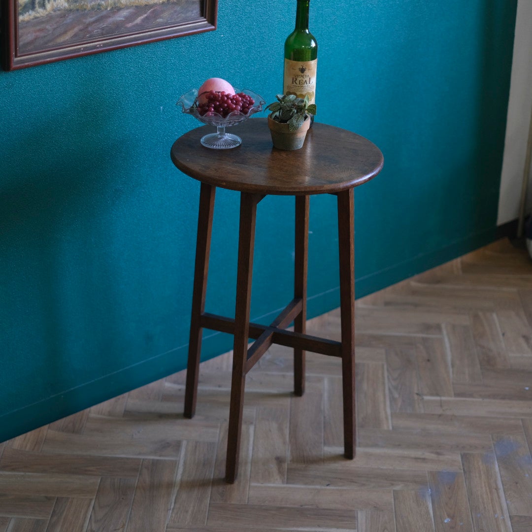 アンティーク ラウンドサイドテーブル イギリス 花台 オケージョナブルテーブル/アンティーク家具1