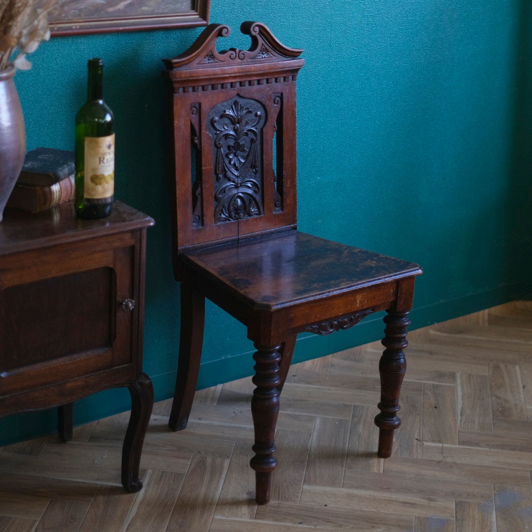 アンティーク ホールチェア エントランスチェア イギリス マホガニー アンティーク家具1