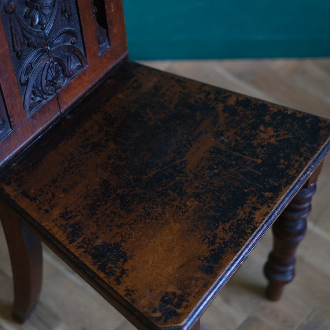 アンティーク ホールチェア エントランスチェア イギリス マホガニー アンティーク家具4