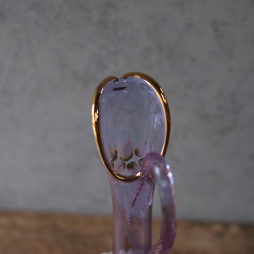 ヴィンテージ　ヴェネチアンガラスデキャンタ　ムラーノガラス　アメジストカラー　イタリア