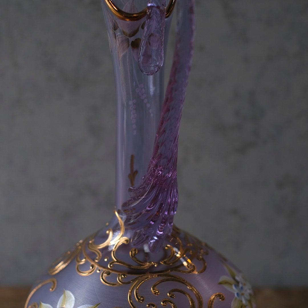 ヴィンテージ　ヴェネチアンガラスデキャンタ　ムラーノガラス　アメジストカラー　イタリア