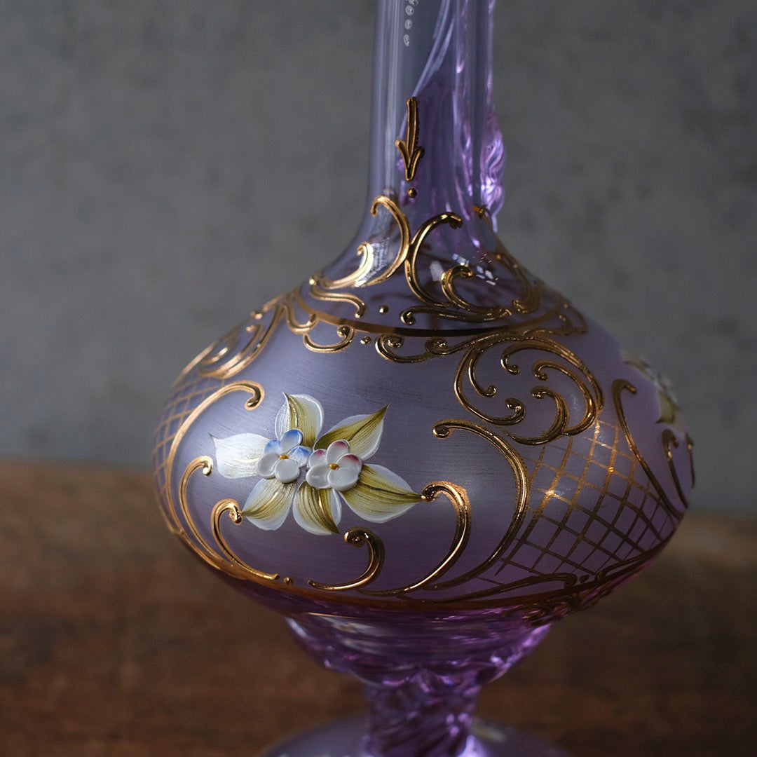 ヴィンテージ　ヴェネチアンガラスデキャンタ　ムラーノガラス　アメジストカラー　イタリア