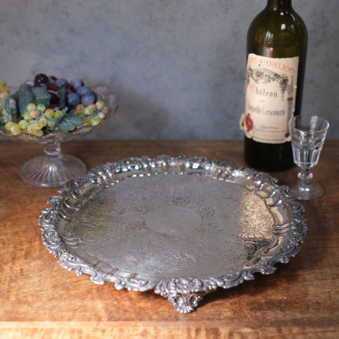 アンティークトレイ サルヴァ シルバープレート 銀メッキ イギリス