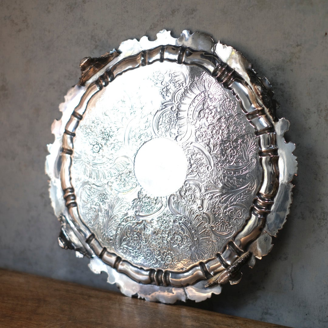 アンティークトレイ サルヴァ シルバープレート 銀メッキ イギリス2