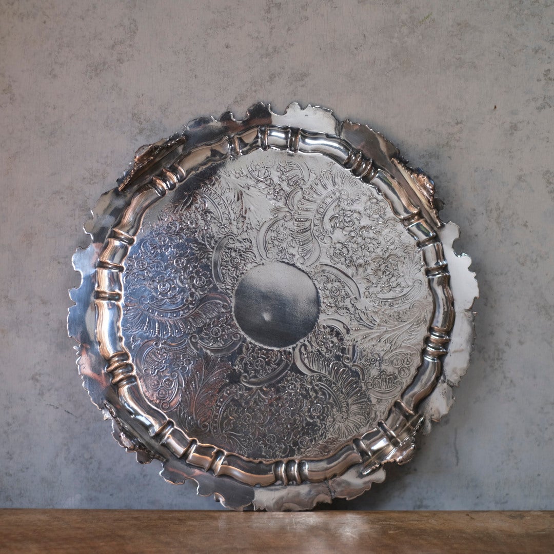 アンティークトレイ サルヴァ シルバープレート 銀メッキ イギリス4