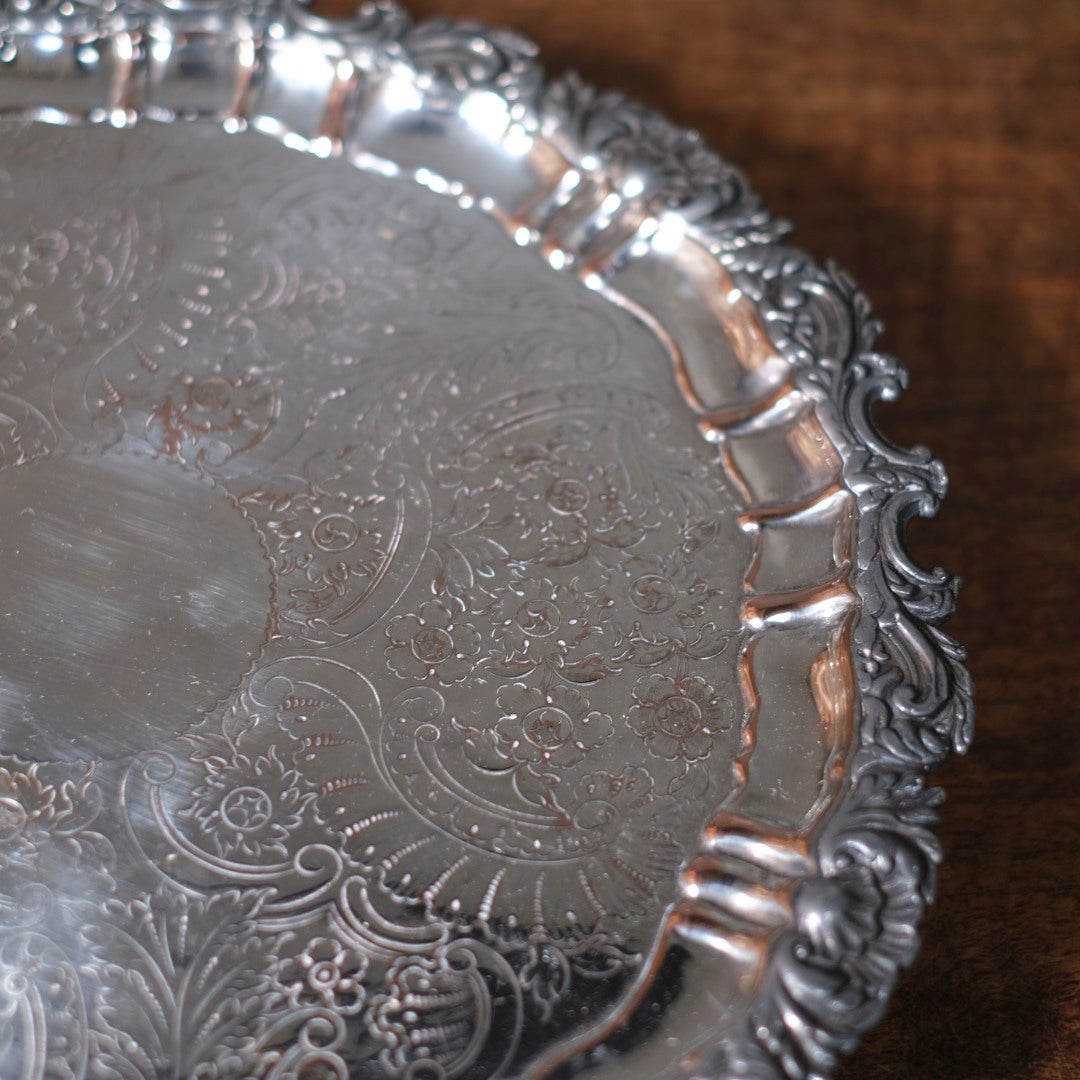 アンティークトレイ サルヴァ シルバープレート 銀メッキ イギリス6