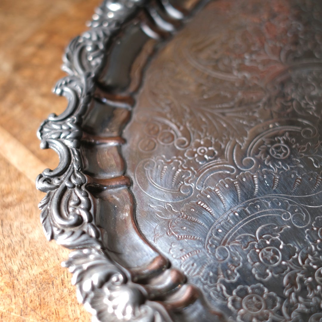 アンティークトレイ サルヴァ シルバープレート 銀メッキ イギリス8