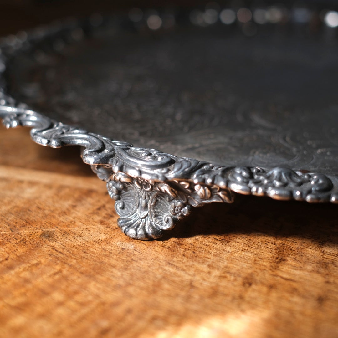 アンティークトレイ サルヴァ シルバープレート 銀メッキ イギリス9