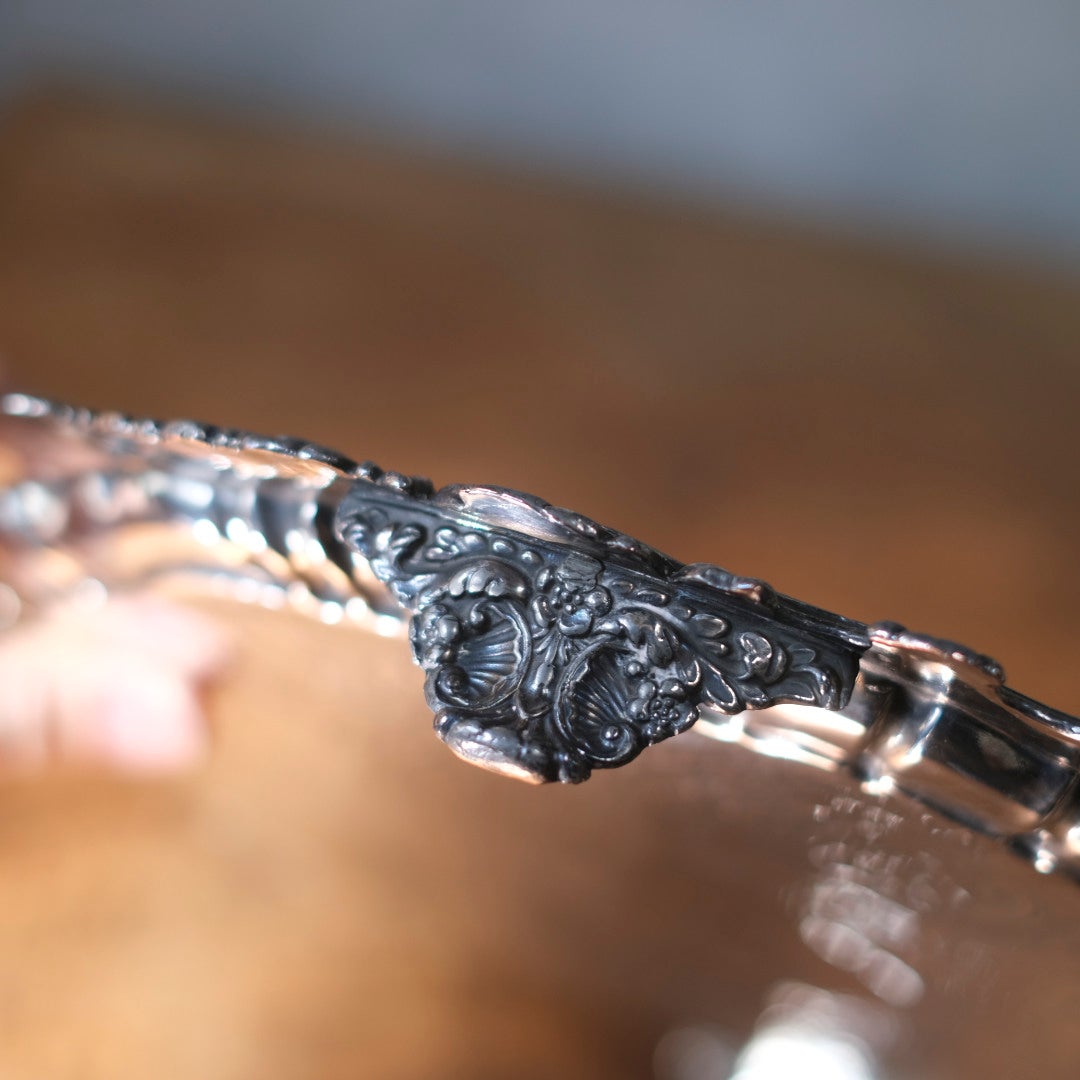 アンティークトレイ サルヴァ シルバープレート 銀メッキ イギリス10