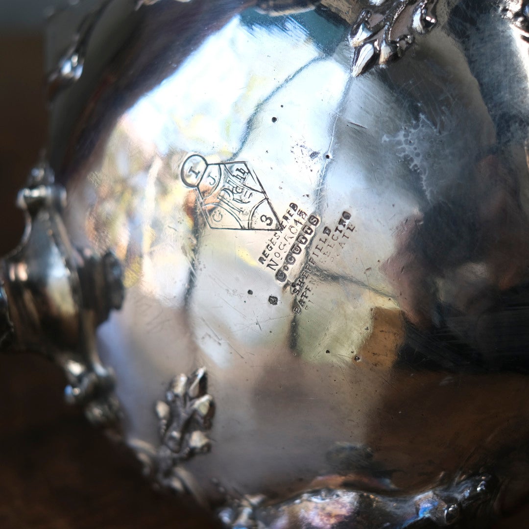 アンティーク ティーポット&ミルクジャグ シルバープレート 銀メッキ ヴィクトリアンロココ 自然主義的なアカンサスモチーフ装飾7