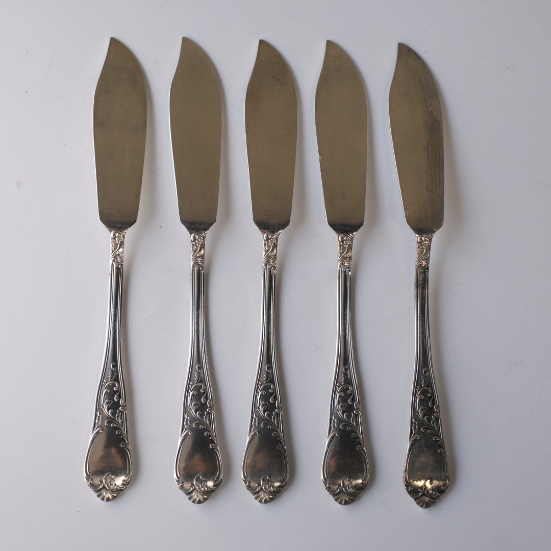 アンティークフィッシュナイフ バターナイフ シルバープレート 銀メッキ ロココ イギリス3