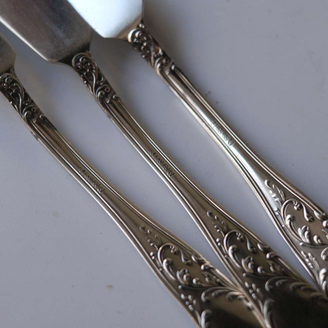 アンティークフィッシュナイフ バターナイフ シルバープレート 銀メッキ ロココ イギリス6