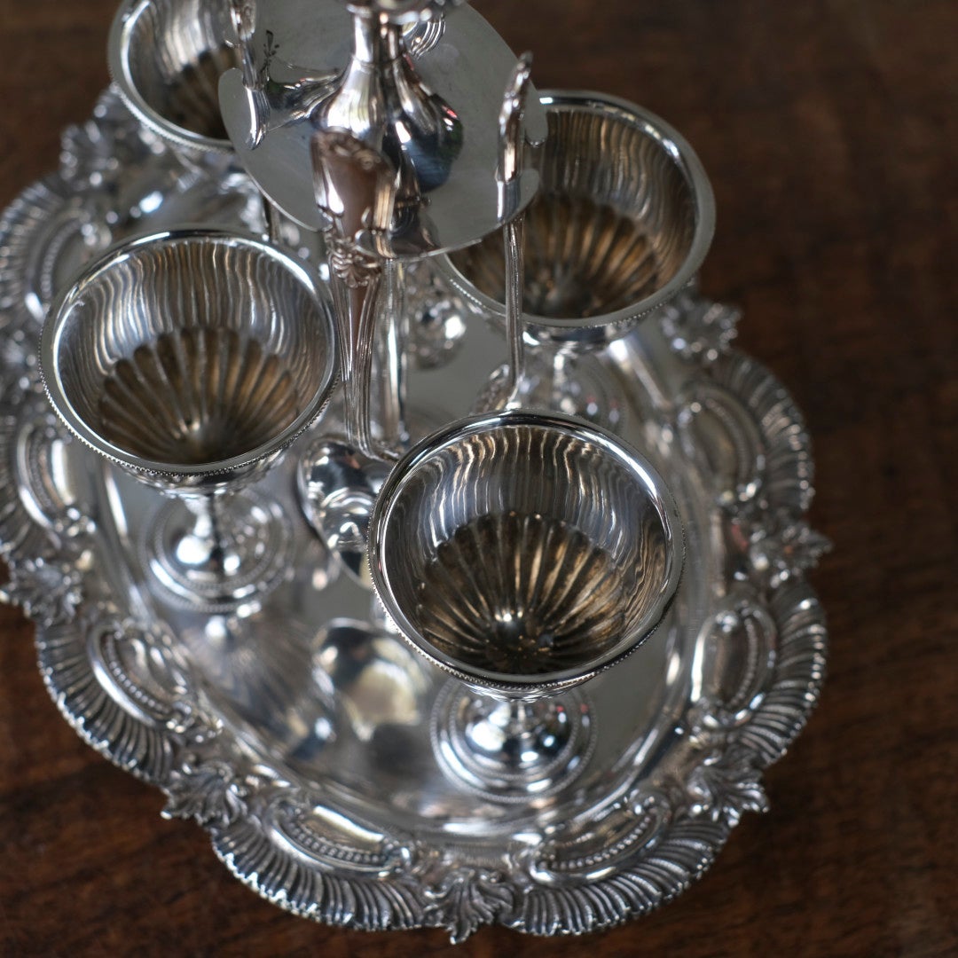 アンティークエッグスタンド エッグクリュエット ヴィクトリアン シルバープレート銀メッキ イギリス8