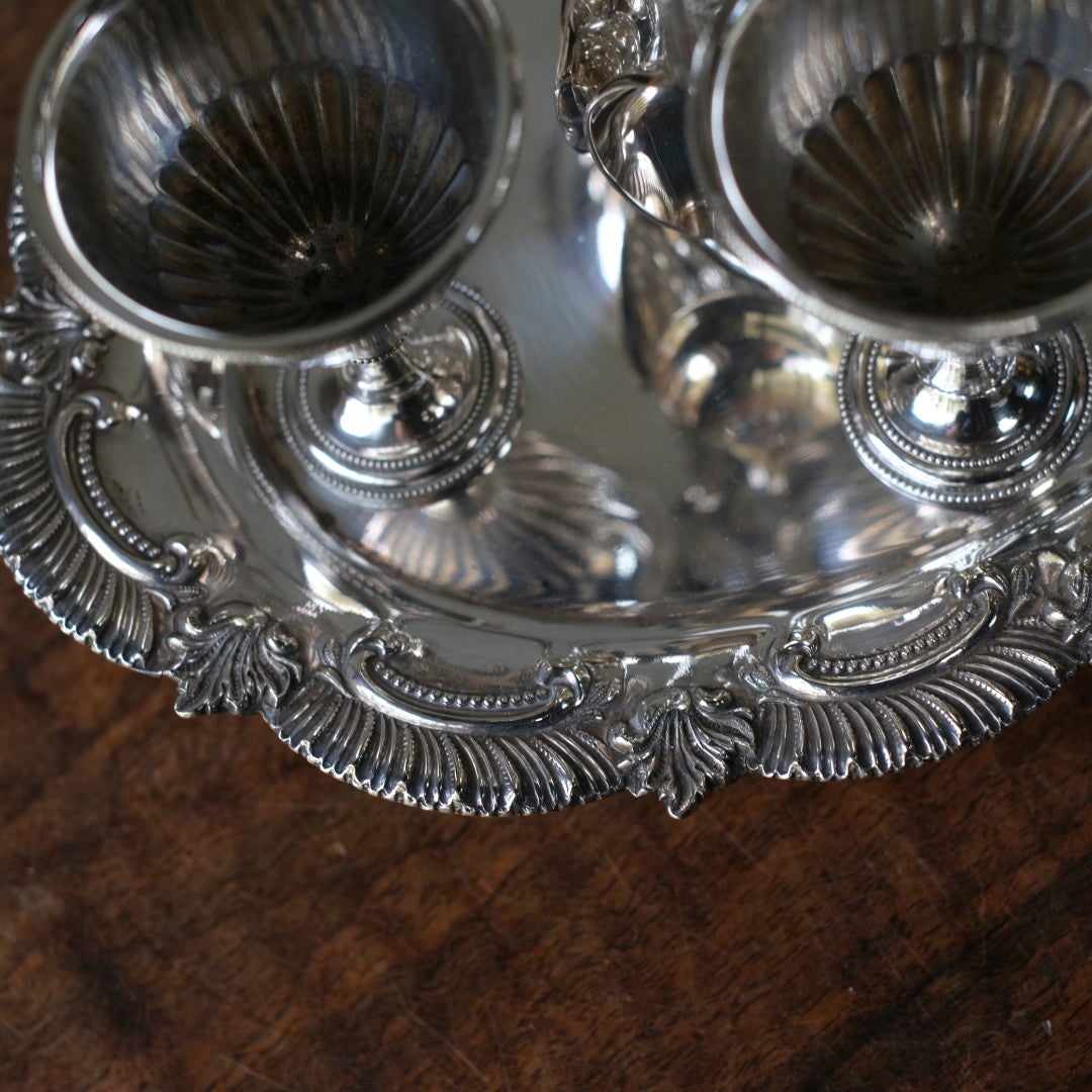 アンティークエッグスタンド エッグクリュエット ヴィクトリアン シルバープレート銀メッキ イギリス9