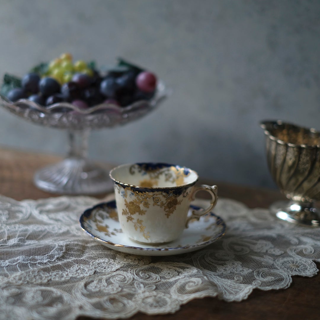 アンティークカップ&ソーサ イギリス Crown Staffordshire Porcelain
