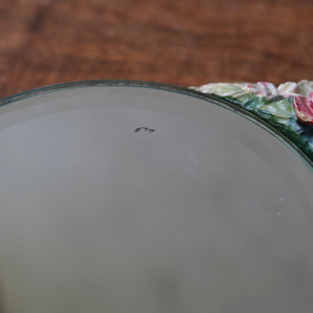 アンティーク バーボラミラー 花装飾 小さな鏡 イギリス5