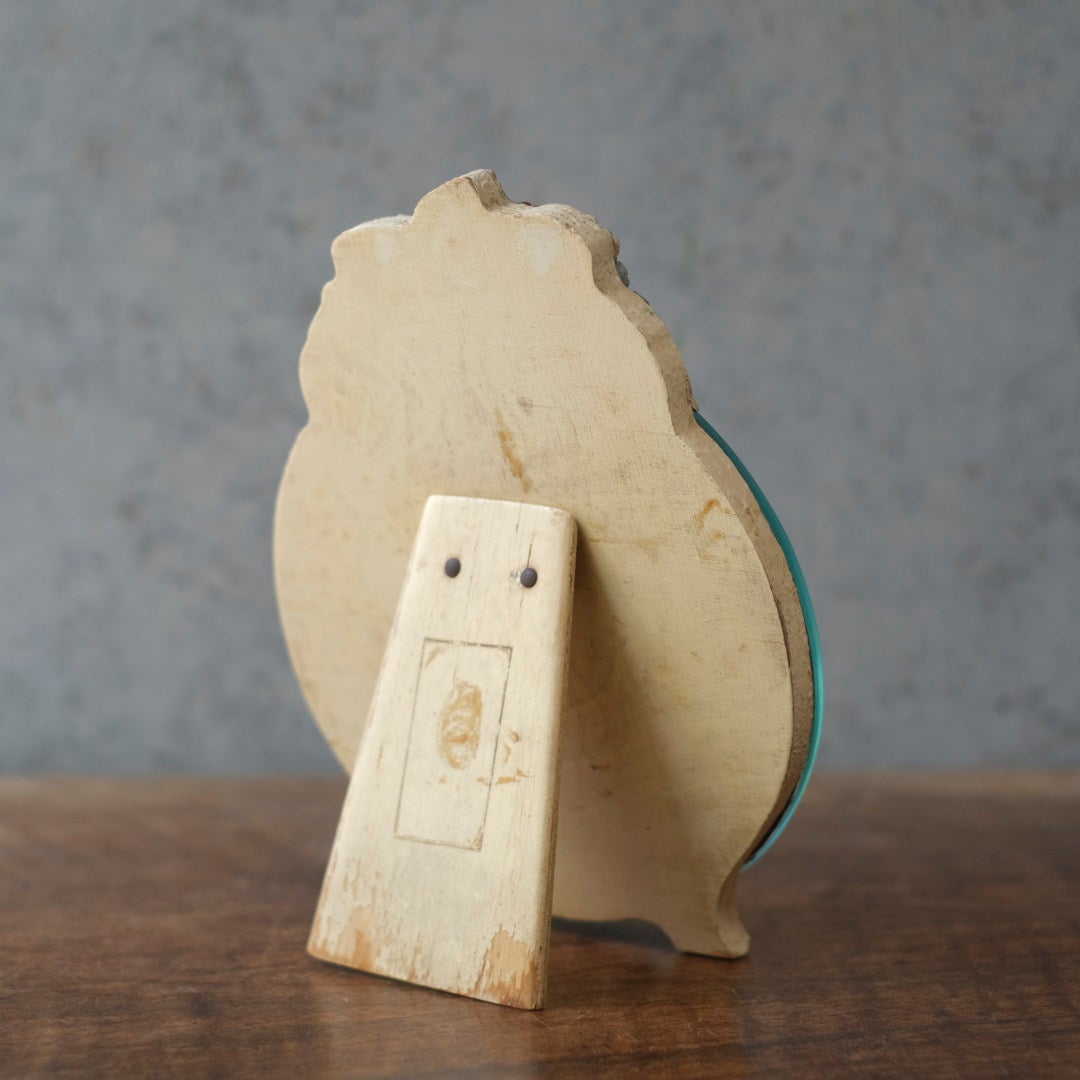 アンティーク バーボラミラー 花装飾 小さな鏡 イギリス7