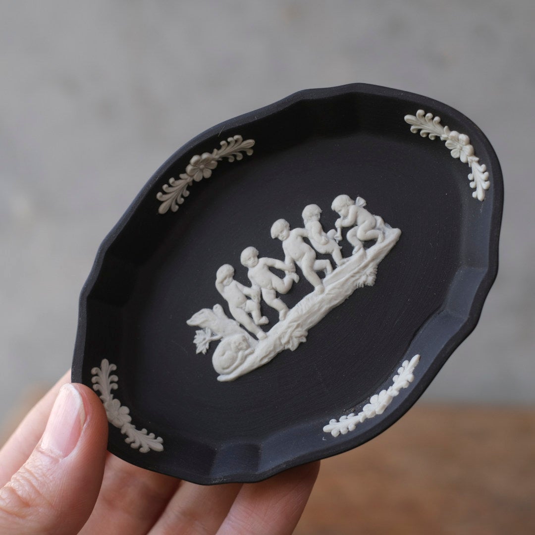 ヴィンテージウェッジウッド WEDGWOOD ジャスパー小さなトレイ 貴重な黒 イギリス2