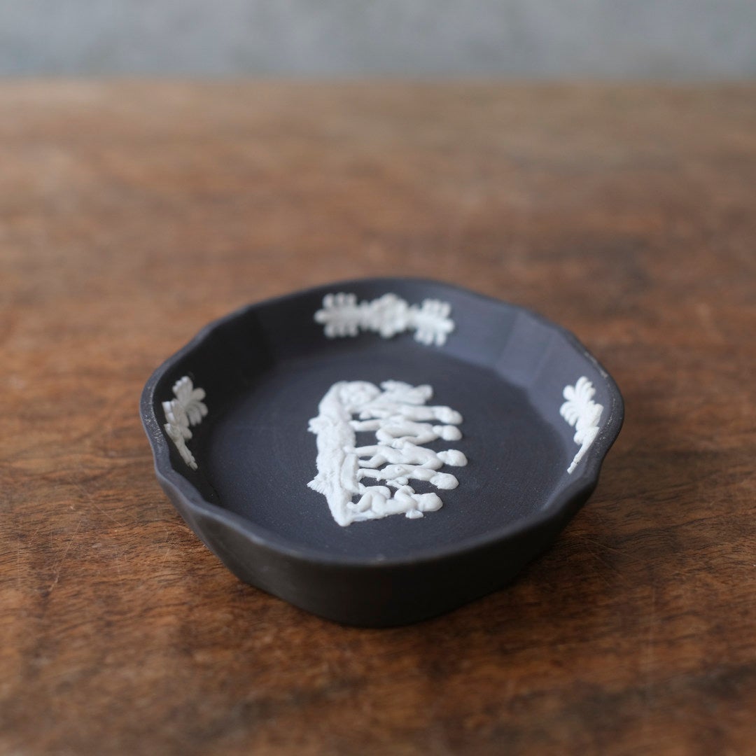 ヴィンテージウェッジウッド WEDGWOOD ジャスパー小さなトレイ 貴重な黒 イギリス4