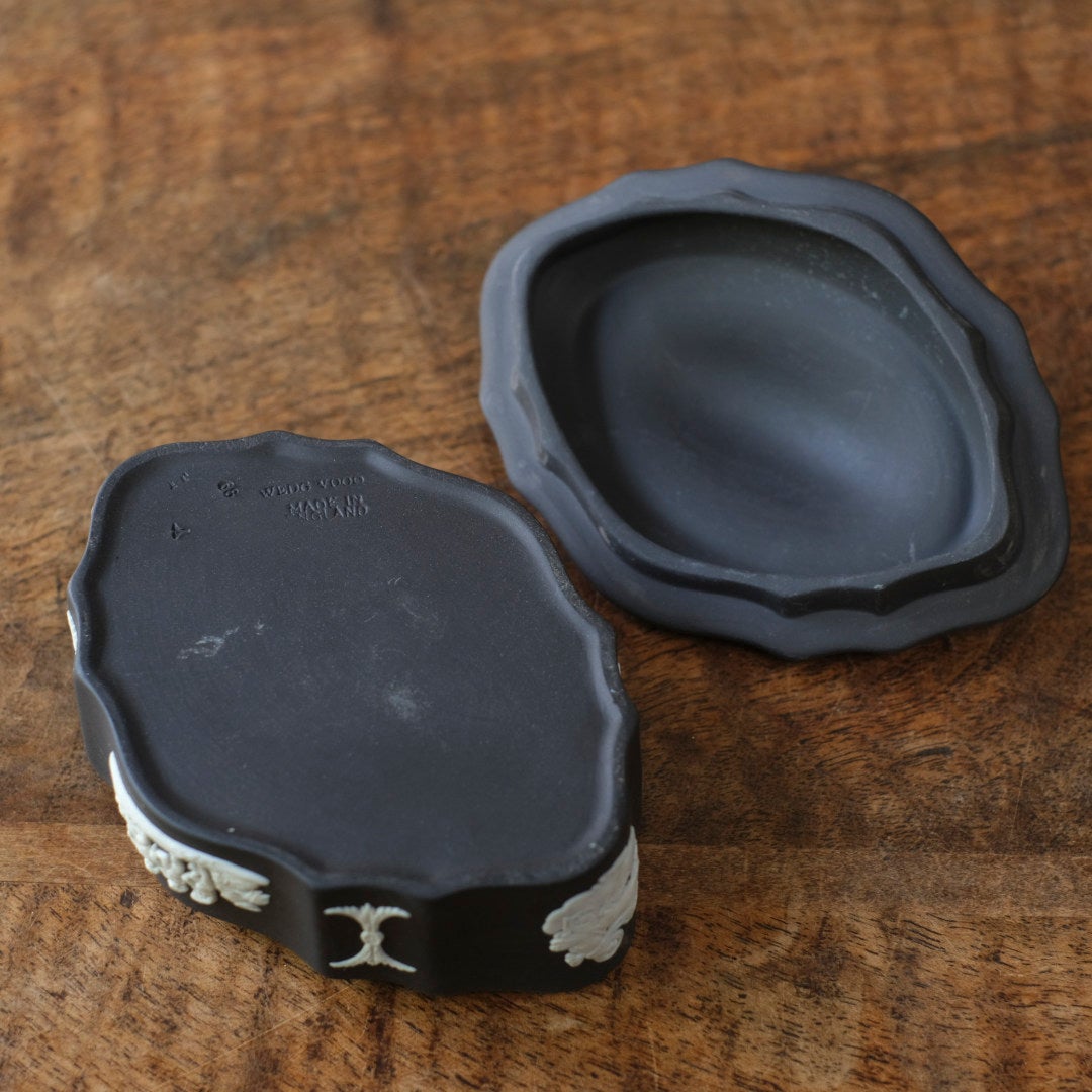 ヴィンテージウェッジウッド WEDGWOOD ジャスパートリンケットボックス 貴重な黒 イギリス7