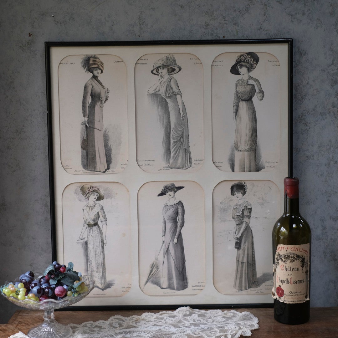アンティーク リトグラフピクチャー ファッション フランス Journal des Demoiselles （ジョルナル・デ・デモワゼル)