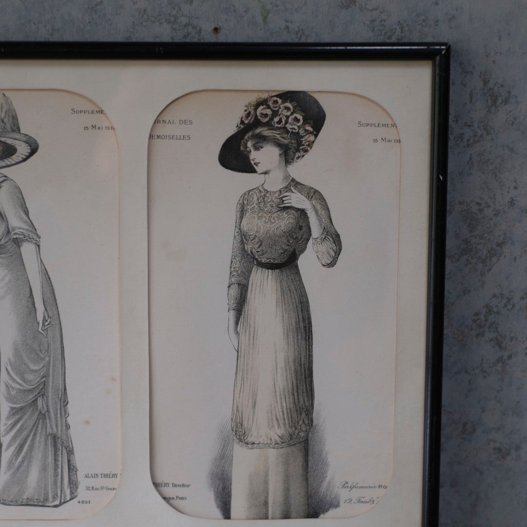 アンティーク リトグラフピクチャー ファッション フランス Journal des Demoiselles （ジョルナル・デ・デモワゼル)5