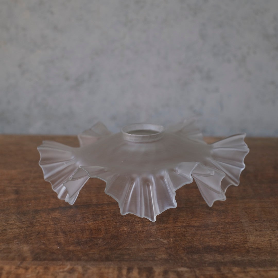 フロストガラス フリルランプ シェード ペンダントライト フランス