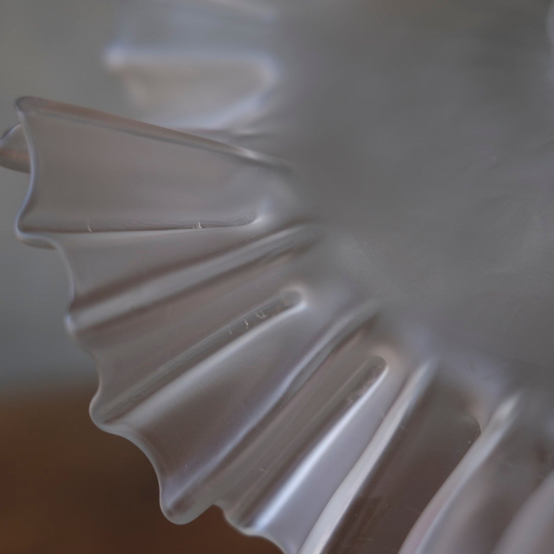 フロストガラス フリルランプ シェード ペンダントライト フランス