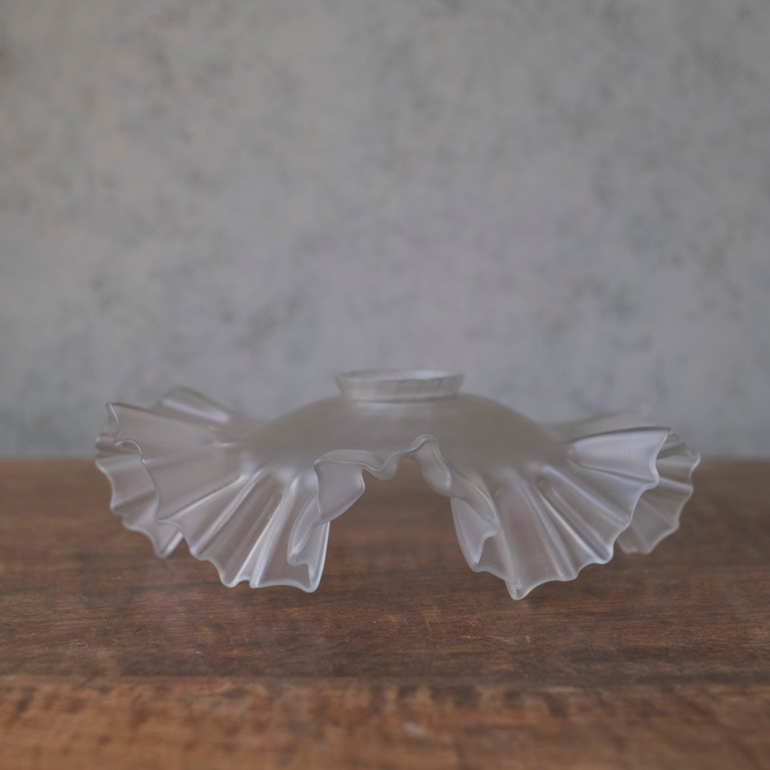 フロストガラス フリルランプ シェード ペンダントライト フランス