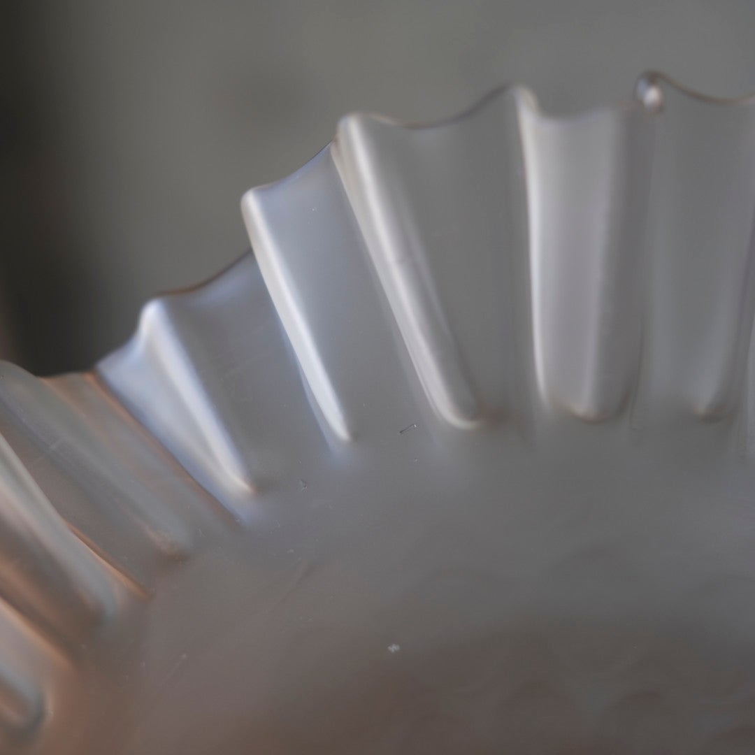 フロストガラス フリルランプ シェード ペンダントライト フランス