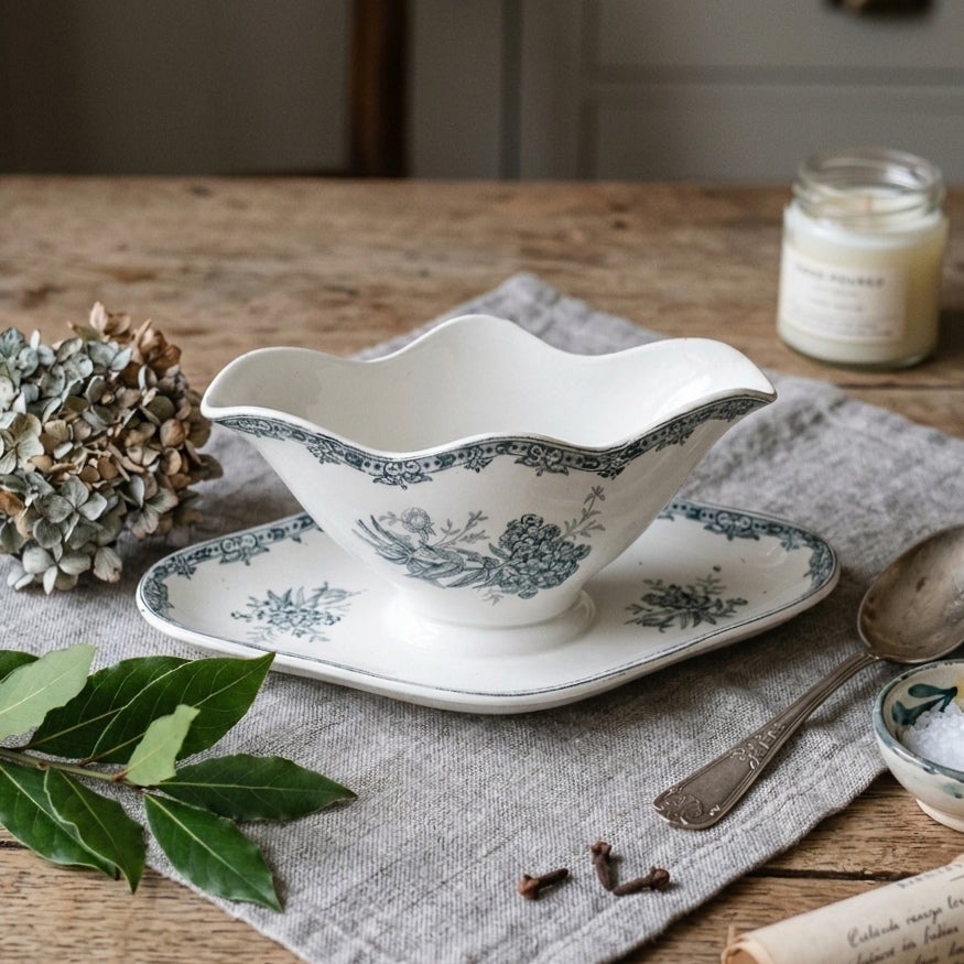 アンティーク ソーシエール DAISY Nouvelles Usines Ceramiques du Nord St AMAND フランス ソース入れ アンティーク食器