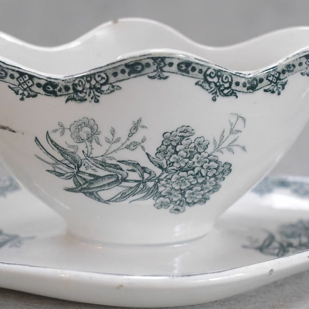 アンティーク ソーシエール DAISY Nouvelles Usines Ceramiques du Nord St AMAND フランス ソース入れ アンティーク食器2