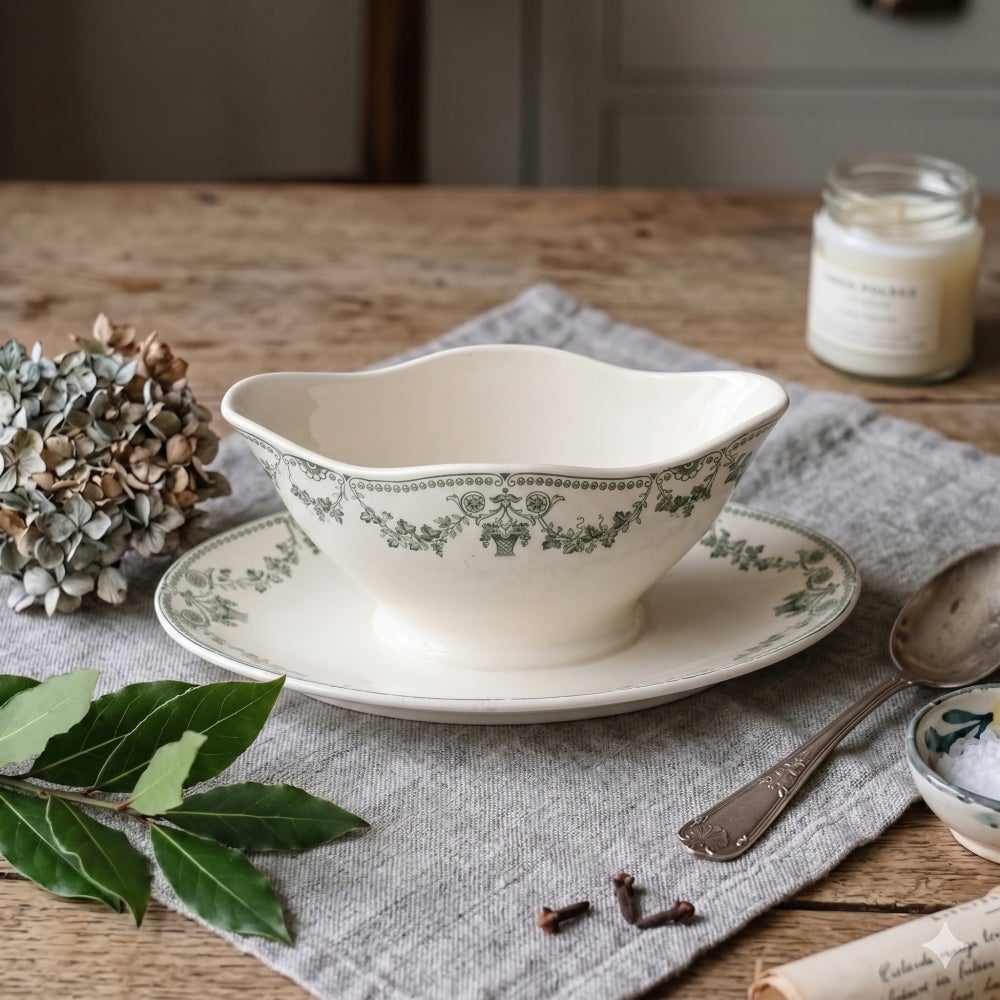 アンティーク ソーシエール BADONVILLER (バドンヴィレ) フランス グレービーボート アンティーク食器