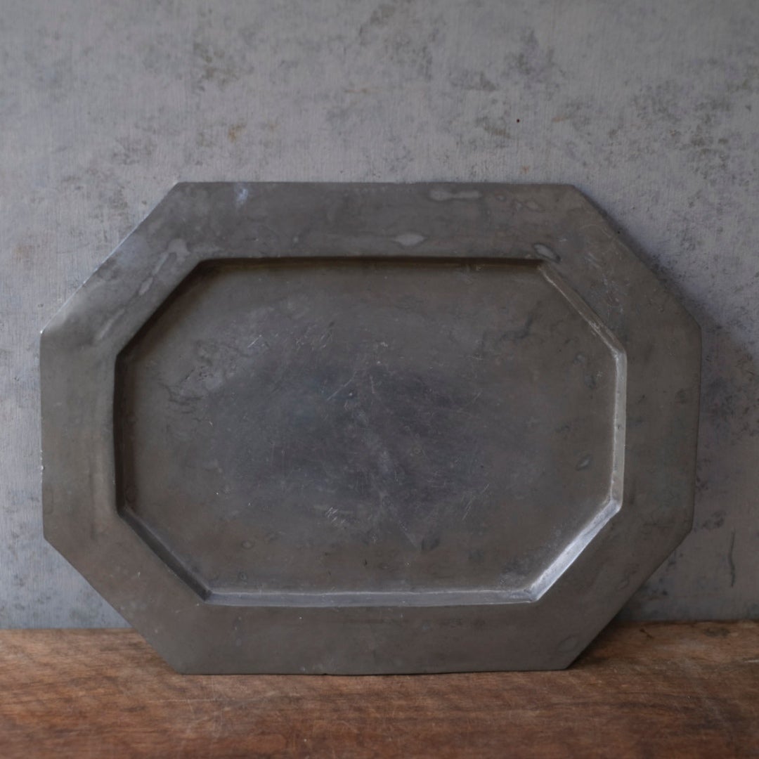 アンティークエタンプレート 錫製皿 フランス2