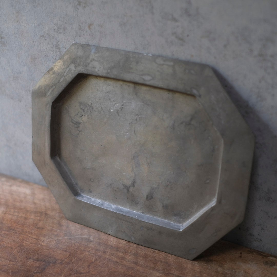 アンティークエタンプレート 錫製皿 フランス3