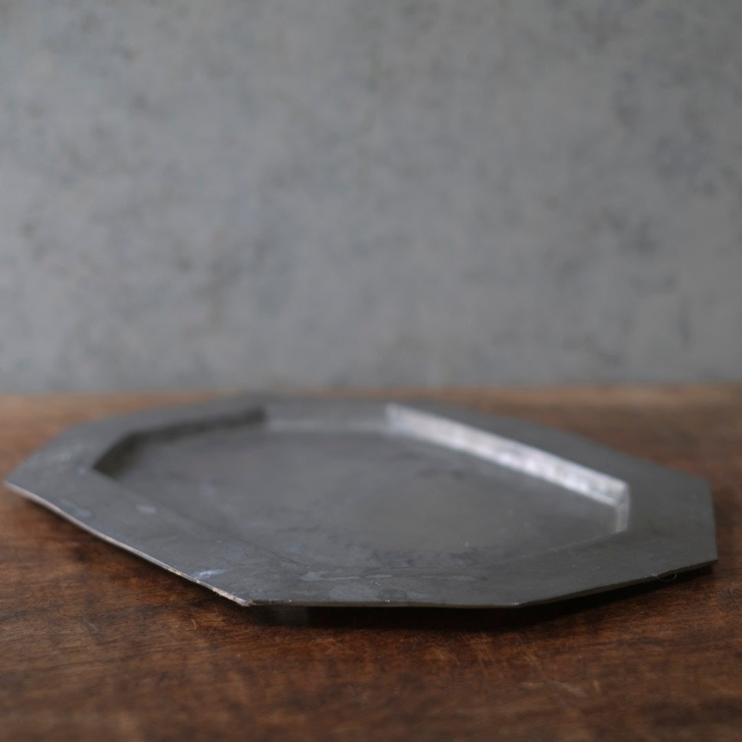 アンティークエタンプレート 錫製皿 フランス4