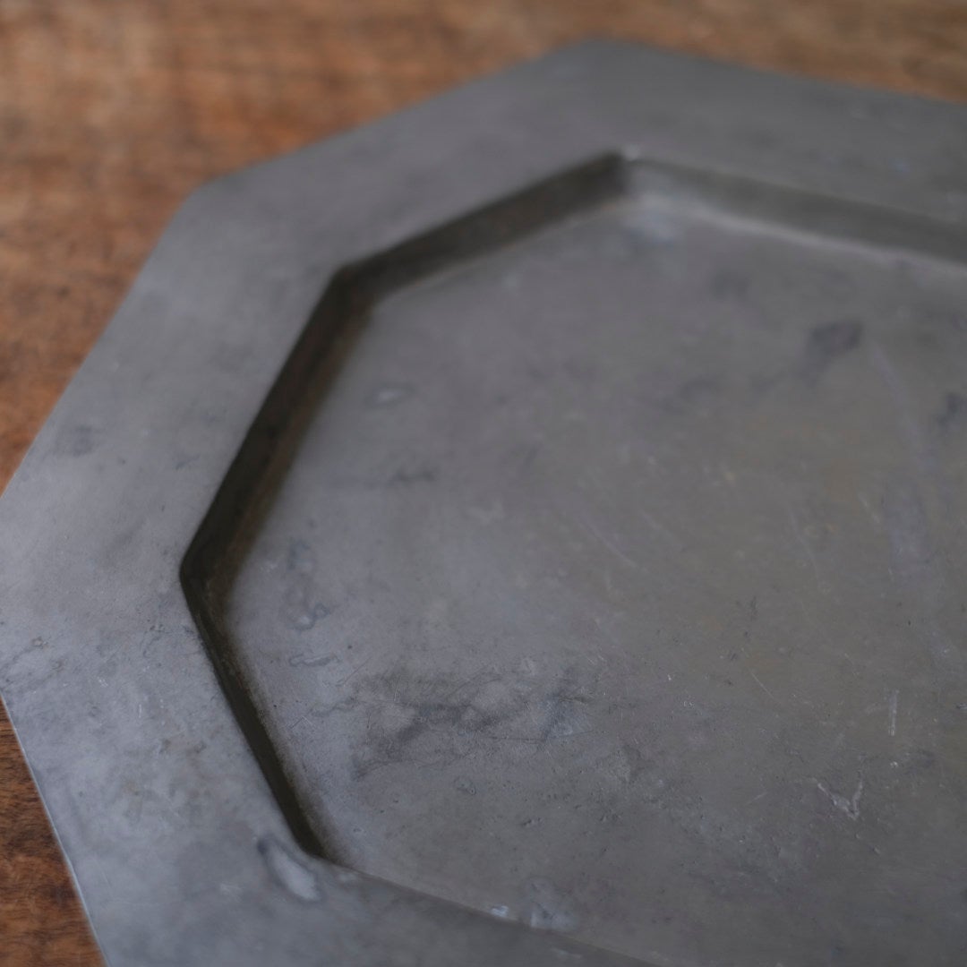 アンティークエタンプレート 錫製皿 フランス5