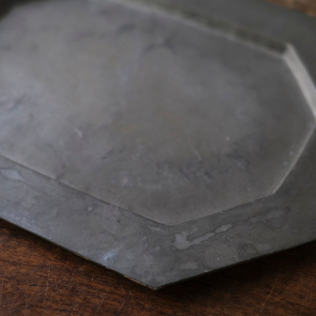 アンティークエタンプレート 錫製皿 フランス6