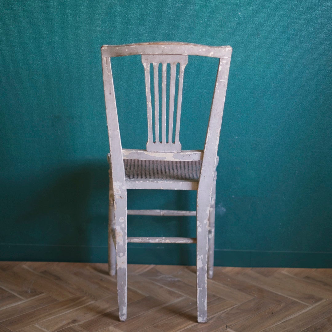 アンティークチェア ルイ16世様式のリブバック・ケインチェア椅子 フランス6