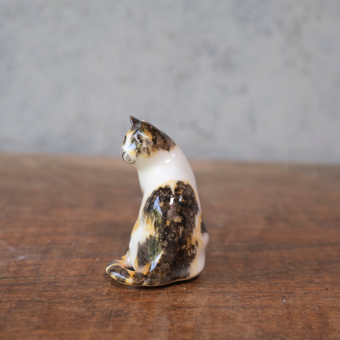 ヴィンテージ ウィンスタンレーキャット ケンジントンキャット サビ猫 ミニ イギリス 陶芸作家Jenny Winstanley 置物3