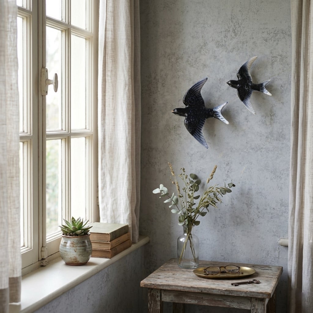 ヴィンテージ 燕 オブジェ 陶器 作家物 フランス Sサイズ1