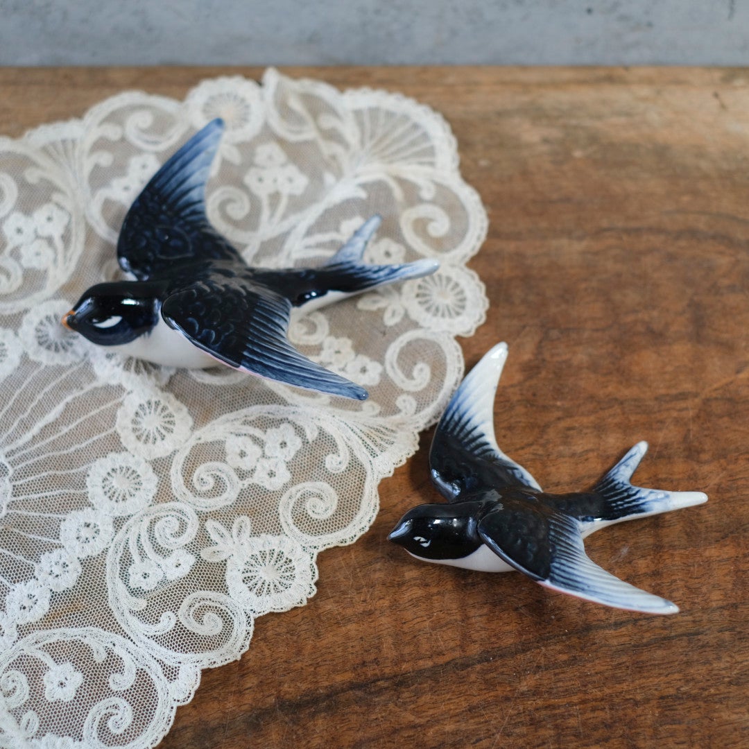 ヴィンテージ 燕 オブジェ 陶器 作家物 フランス Sサイズ3