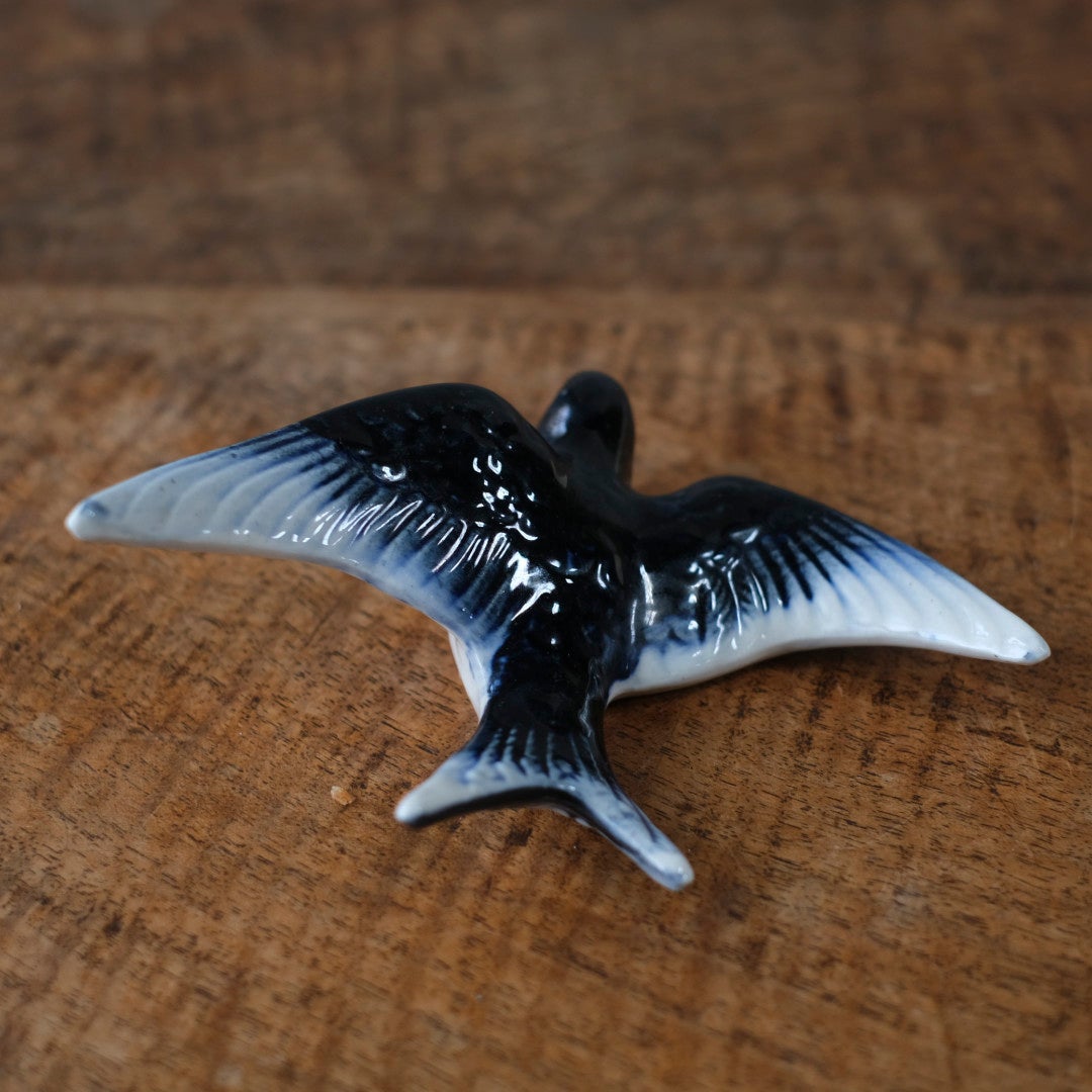 ヴィンテージ 燕 オブジェ 陶器 作家物 フランス Sサイズ7