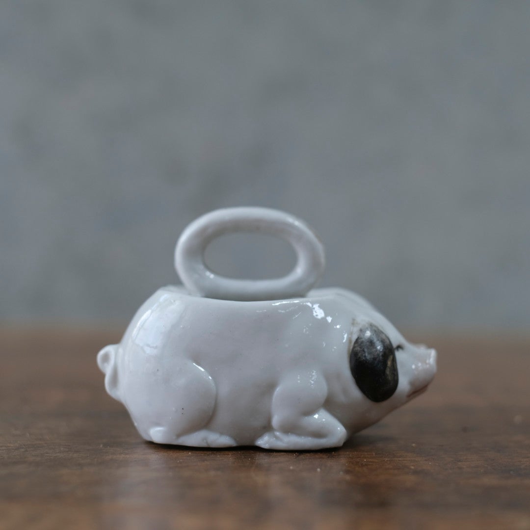 アンティーク陶器の豚　ピッグ サリエール 調味料入れ フランス2