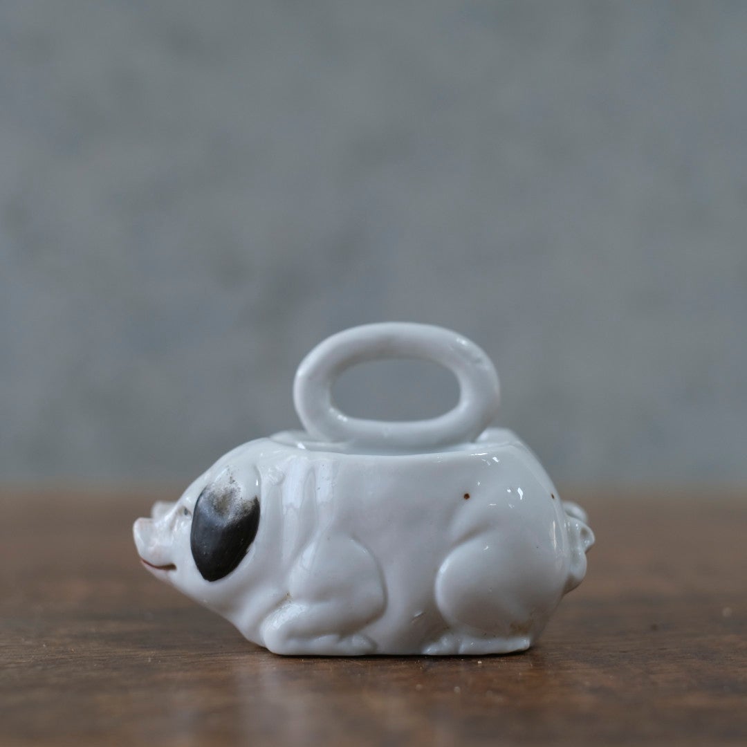 アンティーク陶器の豚　ピッグ サリエール 調味料入れ フランス3