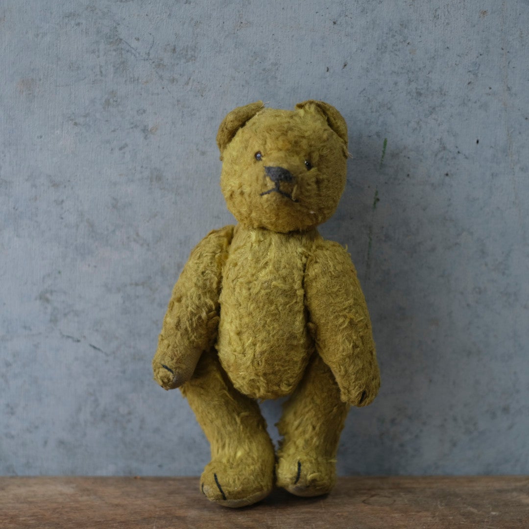 ヴィンテージ　テディベア フランス モヘア ワラ詰め グラスアイ 1920〜1940年代頃 　イギリス7